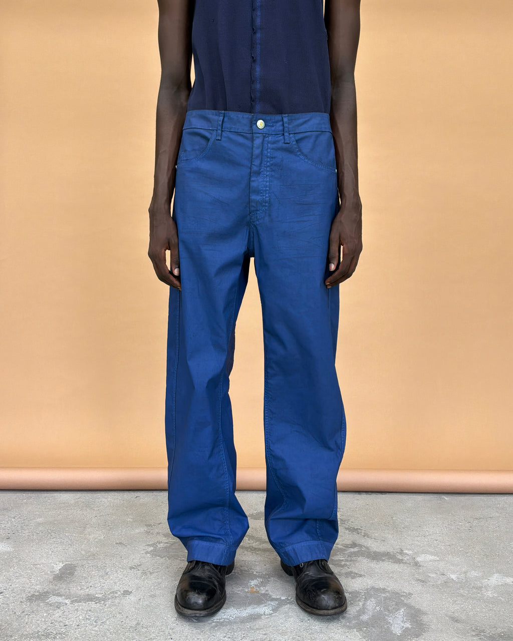 KILLWHY • ⁰⁹⁰ Waxed leather Jeans 直筒蜡皮牛